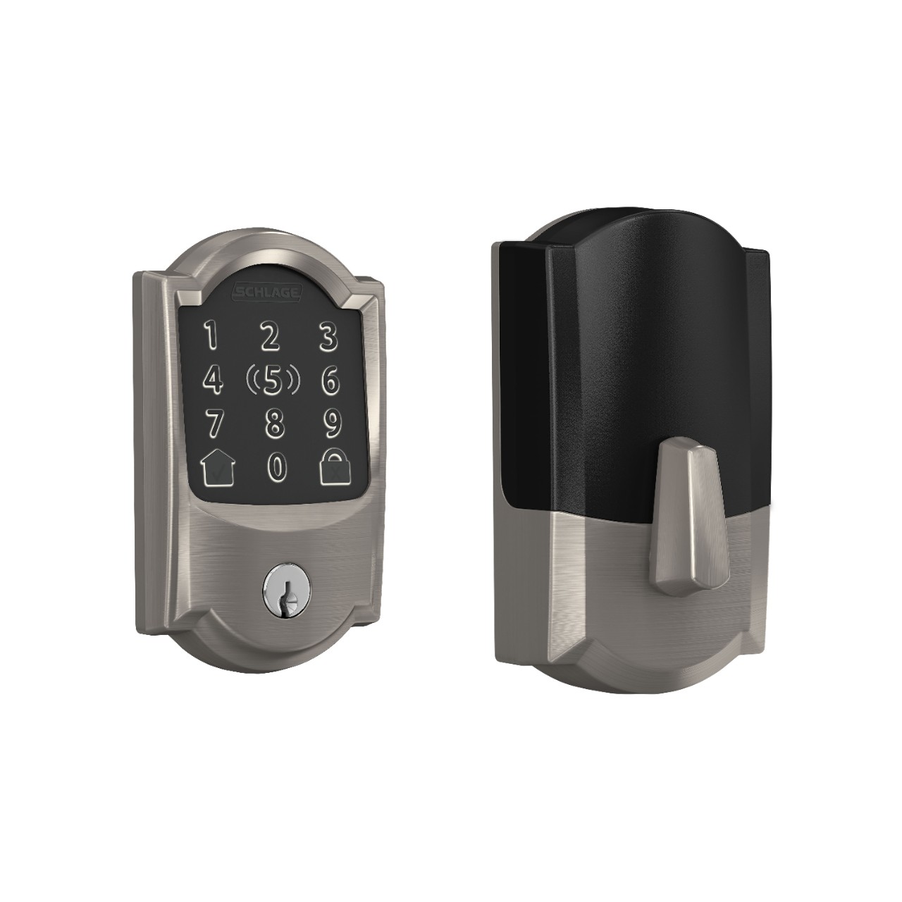 Schlage Encode smart lock shown in satin nickel