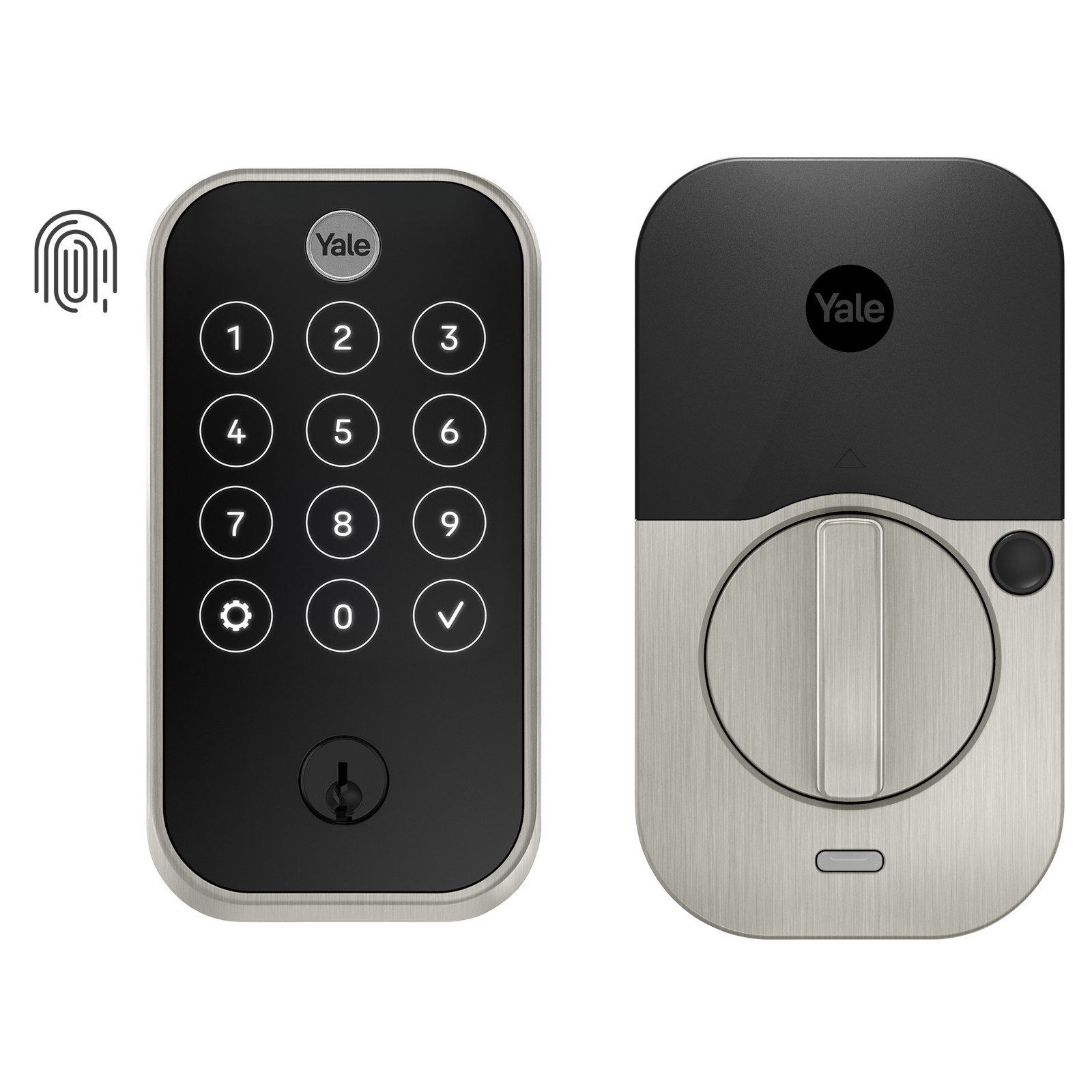 Yale Assure 2 smart lock shown in satin nickel